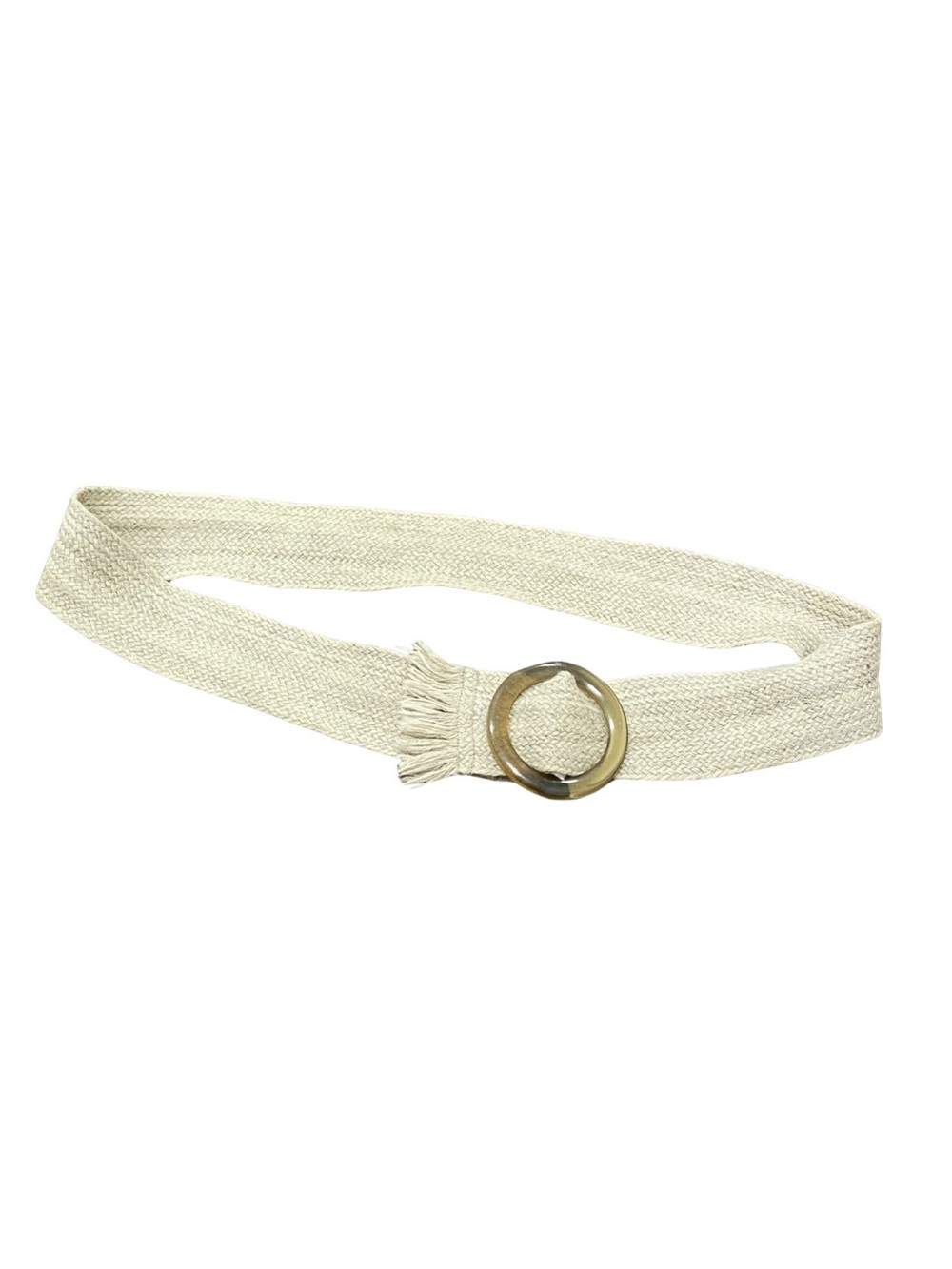 Vintage 1990's 90's Light Brown Tan Belt Plastic Circle Mod Beach Boho Bohemian